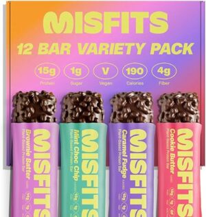 Best Misfits Protein Bar Variety Pack 14-15g Protein Nutrition Bars – Top Amazon Pick