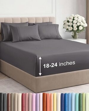 Best Extra Deep Queen Sheet Set 6 Piece Breathable and Cooling – Top Amazon Pick