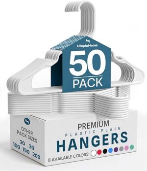 Best Utopia Home Plastic Hangers 50 Pack Space Saving Clothes Hangers – Top Amazon Pick