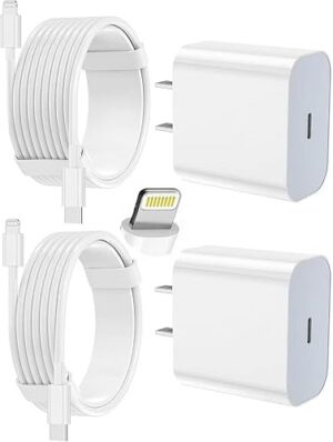 Best iPhone Charger Fast Charging 2 Pack Type C Wall Charger Block with USB-C Cable – Top Amazon Pick