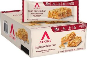 Best Atkins Peanut Butter Granola High Protein Bar High Fiber – Top Amazon Pick