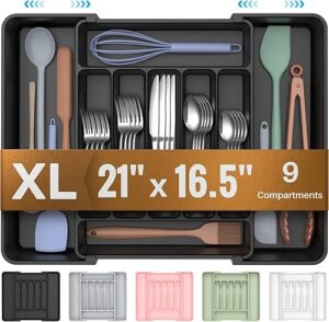 Best ukeetap Extra Large Expandable Silverware Organizer BPA Free – Top Amazon Pick