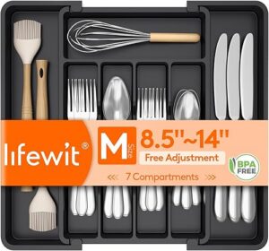 Best Lifewit Expandable Silverware Organizer Plastic Utensil Tray – Top Amazon Pick