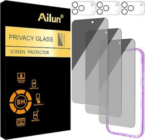 Best Ailun 3 Pack iPhone 17 Pro Max Privacy Screen Protector + 3 Pack Camera Lens Protector with Installation Frame – Top Amazon Pick