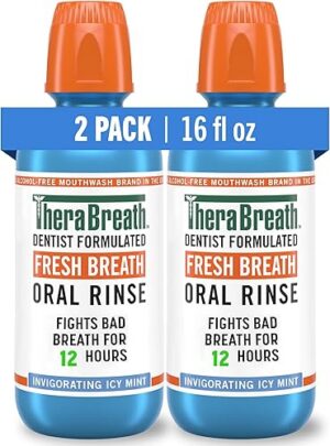 Best TheraBreath Fresh Breath Mouthwash Icy Mint Flavor Alcohol Free – Top Amazon Pick