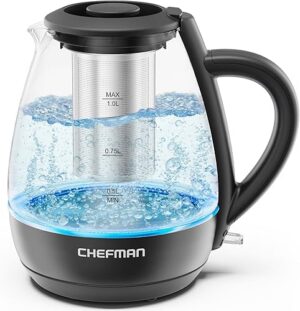 Best Chefman Electric Kettle with Tea Infuser Compact 1L – Top Amazon Pick