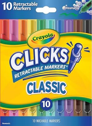 Best Crayola Clicks Retractable Tip Markers 10ct Washable – Top Amazon Pick