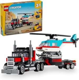 Best LEGO Creator 3 in 1 Flatbed Truck with Helicopter Toy – Top Amazon Pick