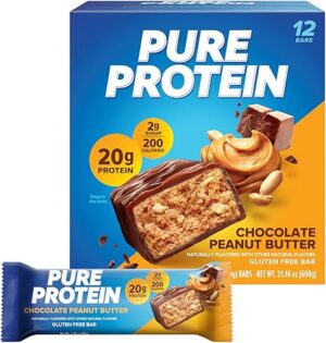 Best Pure Protein Chocolate Peanut Butter Protein Bars 20g Protein – Top Amazon Pick