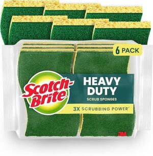 Best Scotch-Brite Heavy Duty Scrub Sponge 6 Kitchen Sponges – Top Amazon Pick